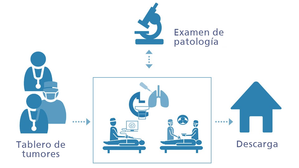 Diagrama que muestra la plataforma de navegación e imágenes 3D de Azurion Lung Suite para el diagnóstico y el tratamiento en una sola sala