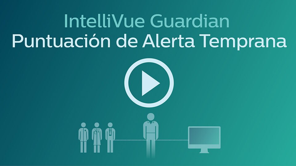 Detectar signos sutiles de deterioro del paciente anticipadamente. Con IntelliVue Guardian, EWS tienen razón visible en el monitor SpotCheck cabecera IntelliVue MP5SC.