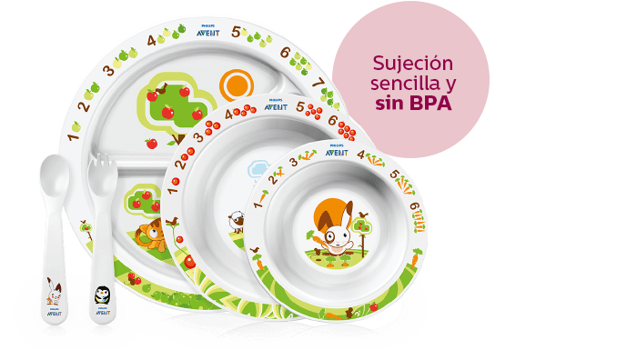 Set para la hora de comer Philips Avent para niños pequeños con agarre fácil y sin BPA